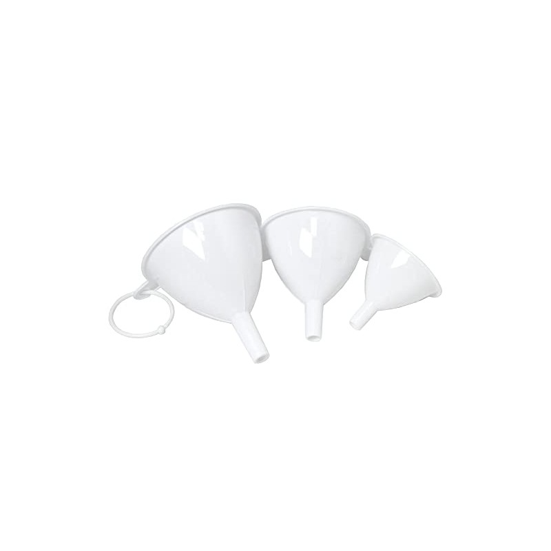 Chef Craft Classic Plastic Funnel Set, 2.5 to 3.75 inch