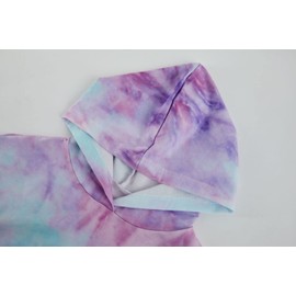 Meikulo - Conjuntos de 2 piezas para niñas, sudaderas con capucha y pantalones deportivos de manga larga, Tie Dye 2-púrpura y verde, 7-8 Años