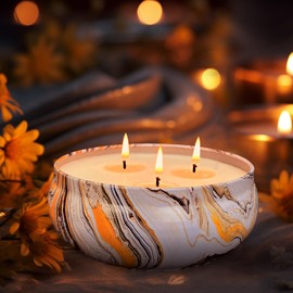 3 Pack 14 Oz Large 3 Wick Outdoor Citronella Candles, Strong Lemongrass Scented Candles, 100% Soy, for Patio Decor, outside Table Decor, Camping Accessories