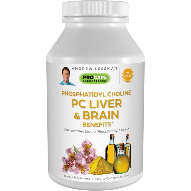 Andrew Lessman PC Liver & Brain Benefits 360 Softgels - Phosphatidyl Choline, Most Important Building Block for Healthy Liver and Brain Structure and Function. No Additives. Easy to Swallow Softgels