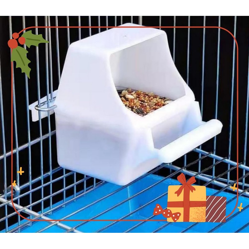 BRYHZKCM Small Bird Slot Feeder No Mess Cage Hanging Feeder