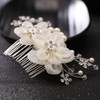 AVILMORE Flower Pearl Hair Comb Hair Ornament Rhinestone with Storage