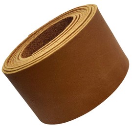 TOFL Correa de piel auténtica de grano superior | 48 pulgadas de largo | 2 pulgadas de ancho | 1/16 pulgadas de grosor (4-5 onzas) | 1 tira de cuero para proyectos de arte y manualidades, ropa, joyas, envoltura, color marrón