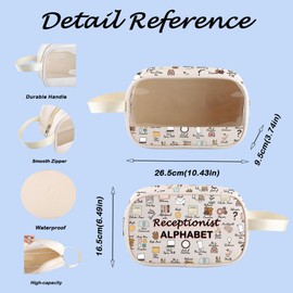 MNIGIU Receptionist Thank You Gift Receptionist Alphabet Clear Cosmetic Bag for Fronk Desk Administrative Assistant (Receptionist Bag)