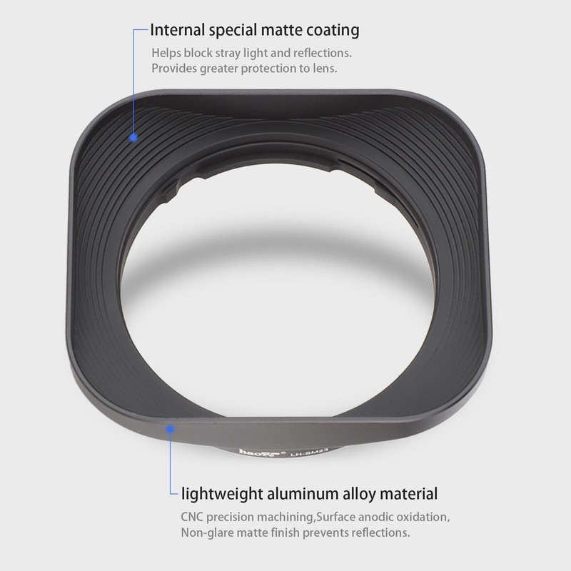 Haoge Square Metal Lens Hood for Sigma 23mm F1.4 DC