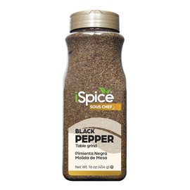 iSpice | Black Pepper Ground | 16 oz | Bulk Size | Kosher | Rich Aroma