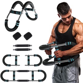 Twister Arm Trainer, Adjustable Arm Twister Exerciser & Chest Workout Equipment, Portable Home Strength Training Machine for Forearm, Shoulder & Muscle Fitness, Includes 2 Wrist Guards