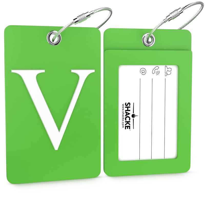 Shacke Luggage Tag Initial – Fully Bendable Tag w/Stainless Steel