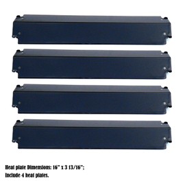 Direct Store Parts DP125 (4-Pack) Porcelain Steel Heat Shield/Heat Plates Replacement for Charbroil, Thermos, Gas Grill Models (Porcelain Steel)