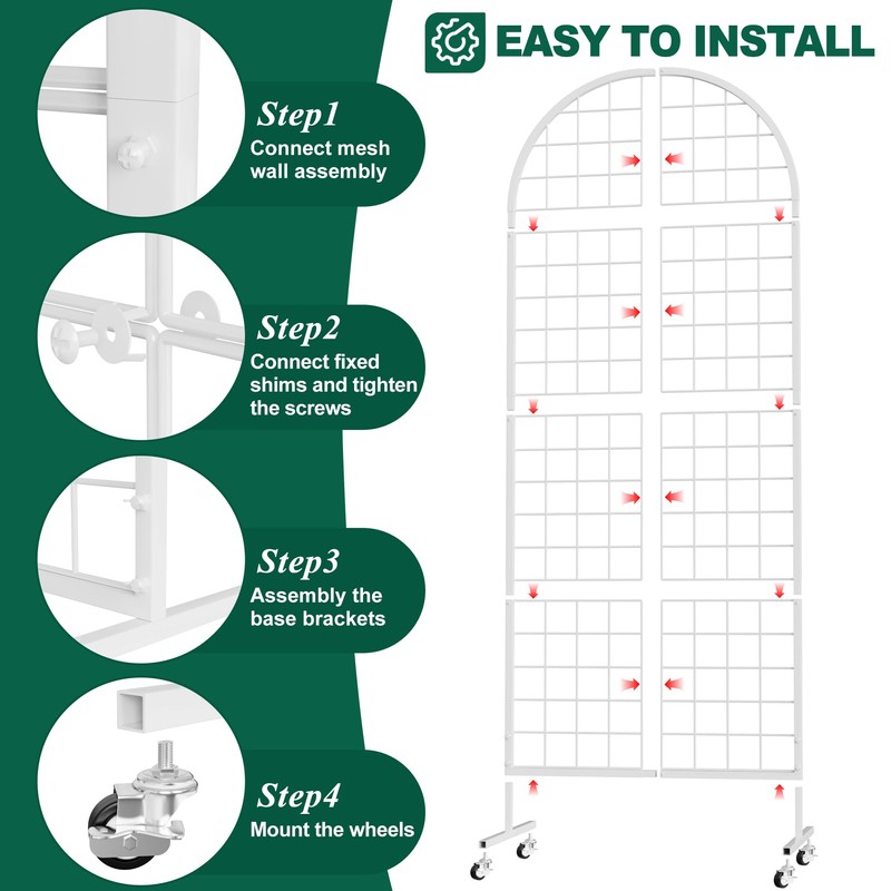 Asee'm Grid Wall Panels Display Stand 2' x 5.2' FT