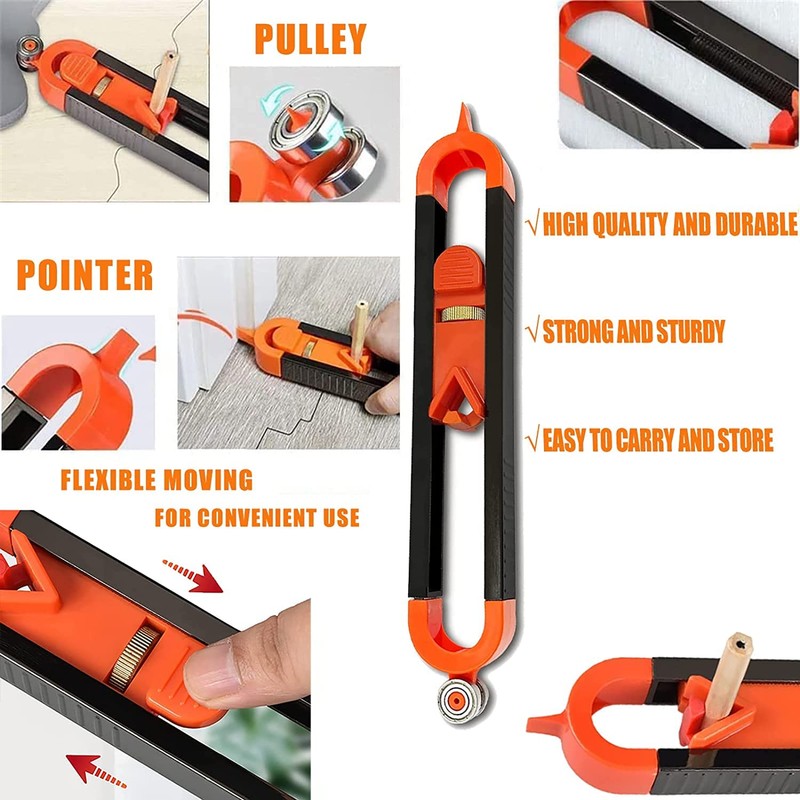 Contour Gauge Scribe Tool,Baowox Precise Profile Gauge Tool with Lock