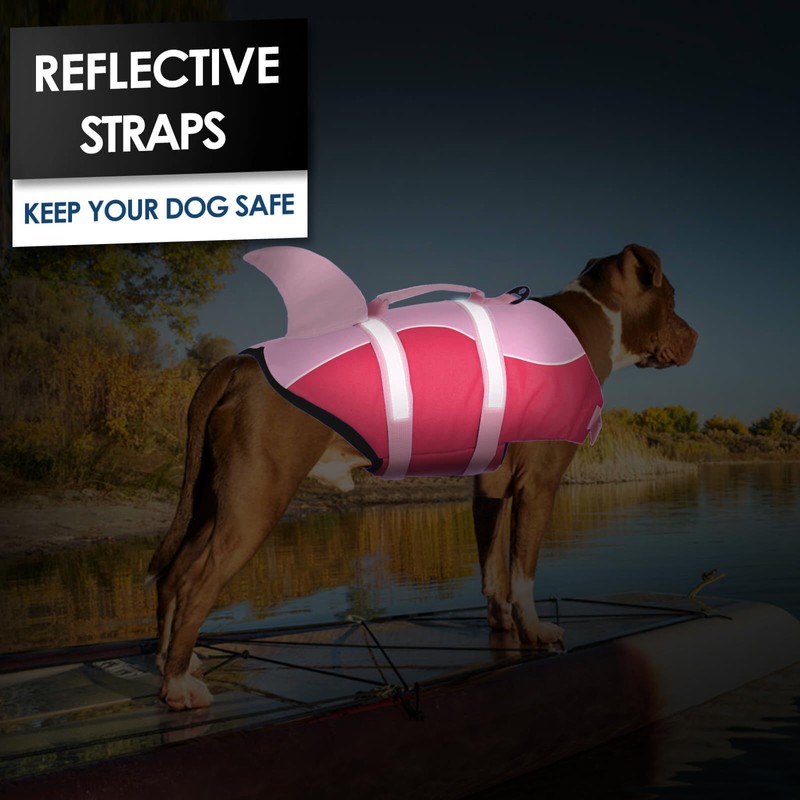 AOFITEE Small Dog Life Jacket, Shark for Swimming, High Flotation