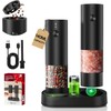 CIRCLE JOY Electric Salt and Pepper Grinder Set with Charging Base, Rechargeable Automatic Pepper Mill, Adjustable Coarseness, LED Light, 140ml Large Capacity