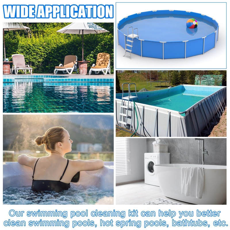 SiliFine 5 Pcs Swimming Pool Cleaning Kit 17.5'' Brush Head