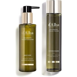 d'alba Piedmont White Truffle Mild Skin Balancing Vegan Cleanser and White Truffle Mild Skin Balancing Vegan Toner Bundle (200ml, 150ml)