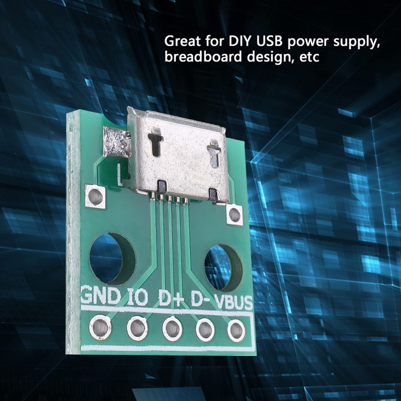 10Pcs USB to DIP Board, 5 Pin USB Micro Breakout