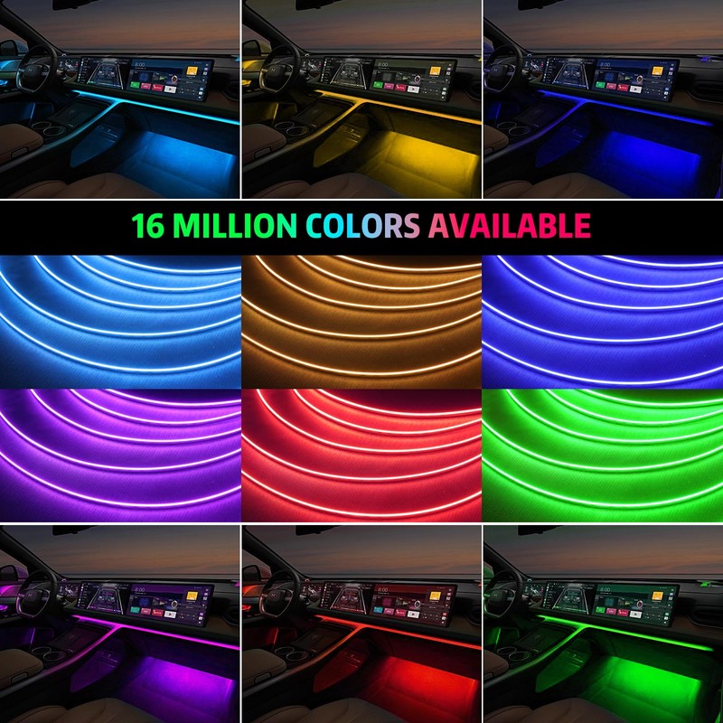 Acrylic Interior Car LED Strip Light, AMKI Car Neon Light