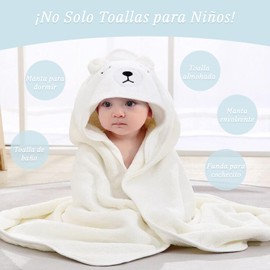 LYBH-HJY 2 Piezas Toalla de Baño con Capucha para Niños,Toalla Absorbente Supersuave,Lavable a Máquina 31 Pulgadas X 31 Pulgadas,Adecuada para el Baño,la Playa,la Piscina y Más (Elefante)