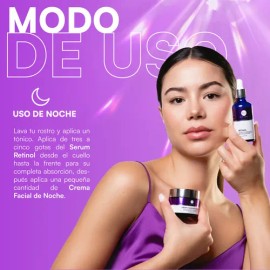 MIST JEWEL  Pack facial de noche con serum retinol 50ml y crema nocturna 50g para hombres y mujeres reparación y renovación  Paquete cuidado facial...