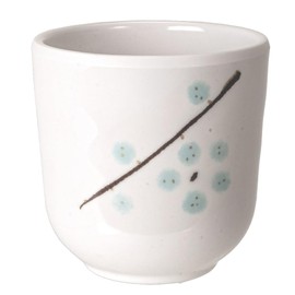 Ebros Gift Modern Yukino Hana Snow Flowers Melamine Dinnerware Serveware Kitchenware Set Japanese Chinese Restaurant Supply (Pack Of 6 Yunomi Tea Cups 8oz)