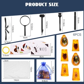 HOTUT Amber Gemstone Dig Kit, 24 PCS Gemstones Excavation Kits for Kids, Gem Stones Digging Kit Set, Geology Educational Gifts, Educational Science Kits for Boys and Girls