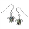 Sterling Silver Abalone Shell Turtle Dangle Earrings