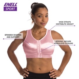 ENELL Women's Full Coverage High Impact Sports Bra (100),5,Hope Pink