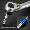 Mini Ratchet Screwdriver Bit Set with Reversible Handle, Magnetic Extension