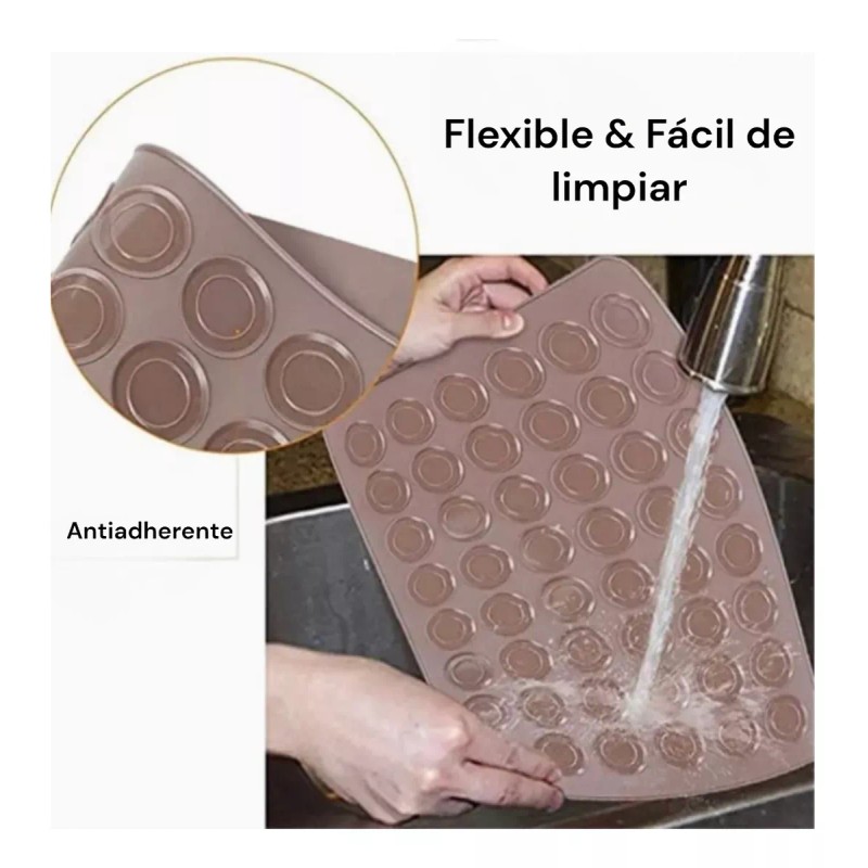 A4F-SOLUTIONS Tapete De Silicon Para Hornear Macarrones 48 Cavidades