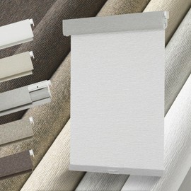 Persilux No Drill No Tools Light Filtering Roller Shades for Windows,Linen Fabric Cordless Roller Blinds,Custom Blinds for Home,Bedroom,Living Room,Grey-Light Filtering,Custom Size