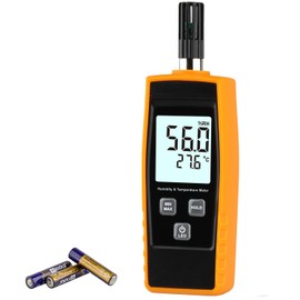Handheld Hygrometer, Digital Hygrometer Thermometer 0~100% RH/ -30~60°C (-22~140°F) LCD Display Backlight Moisture Tester Gauge Outdoor, Home, Industrial, Agriculture HVAC