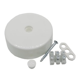 White Junction Box with 3-Pin Terminal and Accessories Diameter 73 x 24 mm Cover Box Connection Box