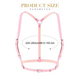 Asooll Women Punk Leather Body Chains Rave Waist Chain Harness Belt Fashion Beach Club Leather Body Accessories Jewelry for Women and Girls (Pink)