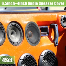 ACROPIX Universal 4" 6.5" Speaker Grills Cover Mesh Round 4 inch 6.5 inch Audio Speaker Subwoofer Guard Protector Case with Mounting Screws Iron Gray - Pack of 4