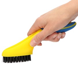 com-four® 3 x Hand Wire Brush, Steel Brush, Wire Brush for Working Metal, Wood and Steel (3 Pieces, Plastic Handle)