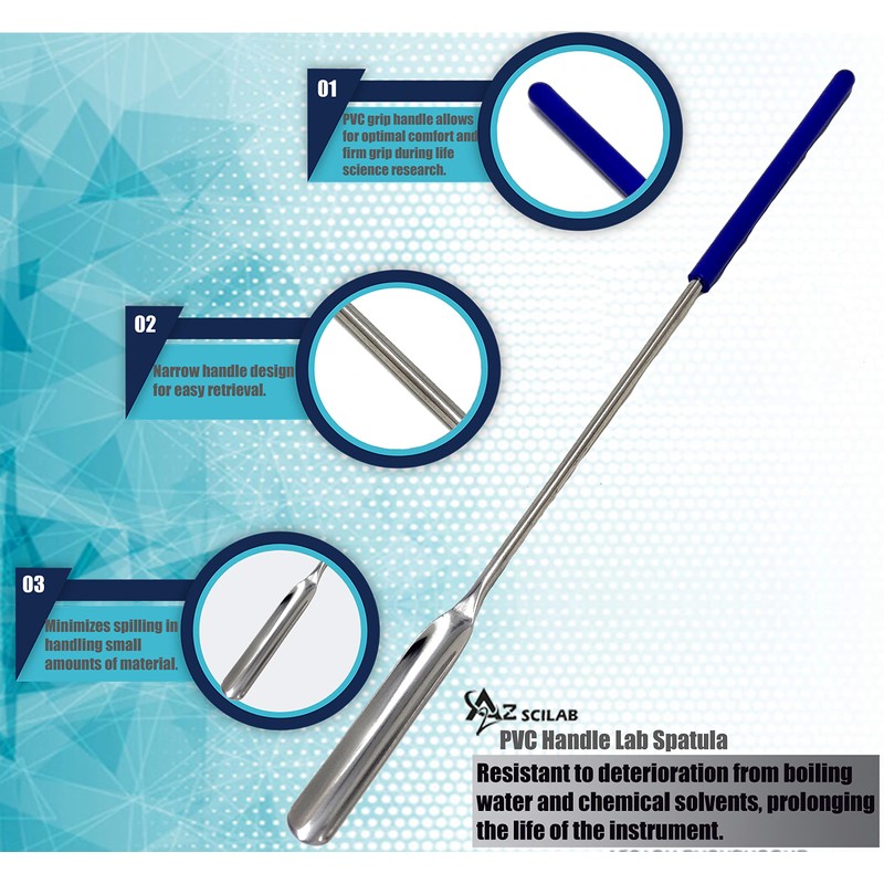 A2Z-VL003 Stainless Steel Micro Lab Scoop Half Rounded Spoon Spatula