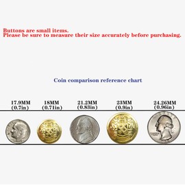 KENDANY 14 Piece Metal Blazer Button Set - for Blazer, Suits, Sport Coat, Uniform (Gold 0.71inch 0.9inch)