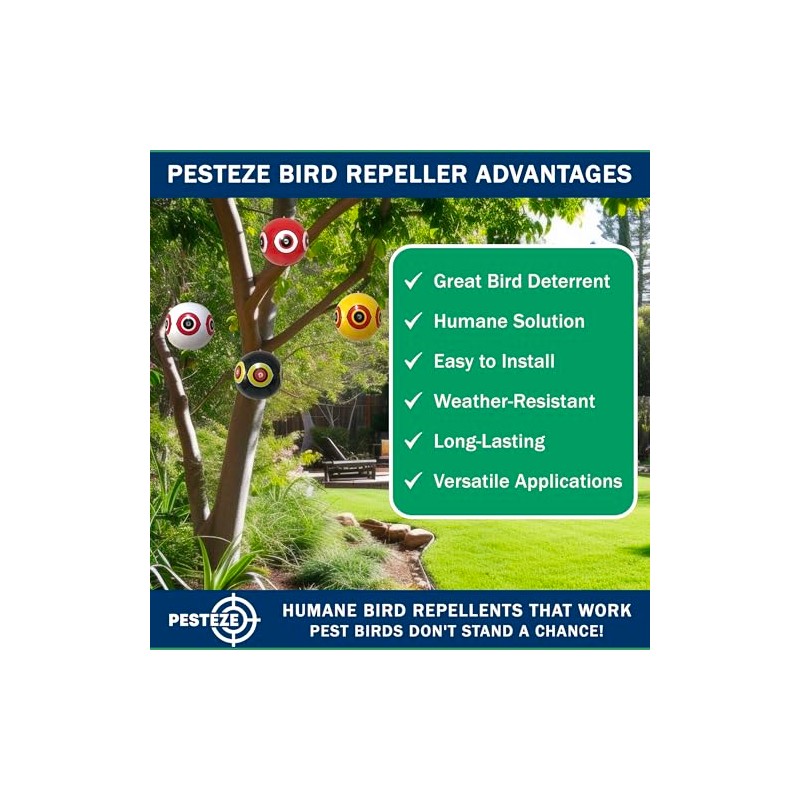 PESTEZE USA Bird Deterrent for Pool Predator Eye Balloon Repellent,