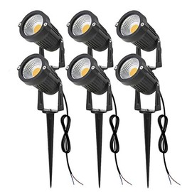 SUNRIVER Low Voltage Landscape Lights Led Landscape Lighting 6W Outdoor Landscape Lights 12V 24V Waterproof Landscape Spotlights for Yard, Lawn, Garden(6 Pack Warm White)