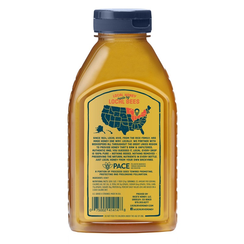 Local Hive Great Lakes Raw & Unfiltered Honey, 16oz