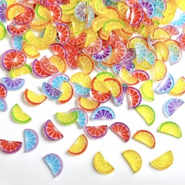 100PCS Resin Lemon Nail Charms 3D Fruit Nail Art Charms Oranges Lemon Pomelo Design Nail Rhinestones Summer Nail Gems 5D Relief Lemon Kawaii Summer Nail Decoration for DIY Crafts Manicure Accessories