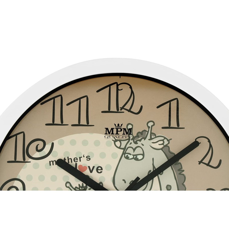 MPM Colourful Children's Wall Clock Made of Plastic with Giraffe