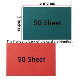 100 Sheets Christmas Blank Cardstock Paper 250 GSM Thick Heavy Cards Stock for Christmas Art Projects, Card Making(Christmas Green Red) (3x5 inches)