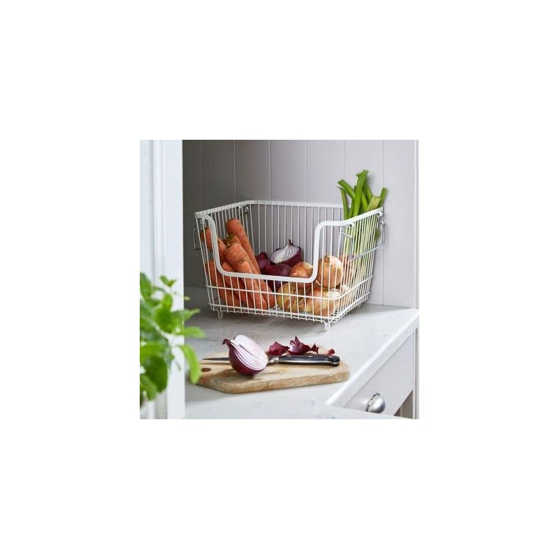 Lakeland Large Stackable Wire Basket – Cream 33 x 26.5