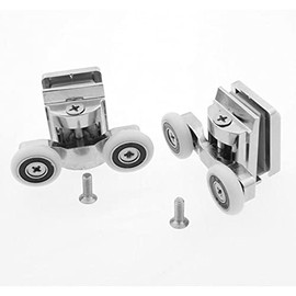 2 x Twin Top Zinc Alloy Shower Door Rollers/Runners/Wheels 23mm Wheel Dia 6mm Wheel Thickness L067