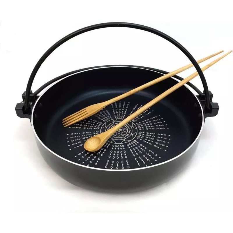 JapanBargain Bamboo Cooking Chopsticks with Spoon and Fork 3-in-1 Utensil