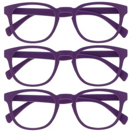 Opulize Pop 3 Pack Black Purple Spacers Short Vised Myopia Retro Round Men Women MMM2 MMM2-5-250 3
