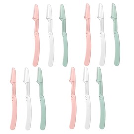 TDGBIH 12 Pcs Face Razor Shaper Folding Eyebrow Razor Dermaplaning Blades Eyebrow Razor Shaper for Women Men Facial Hair Peach Fuzz Remover