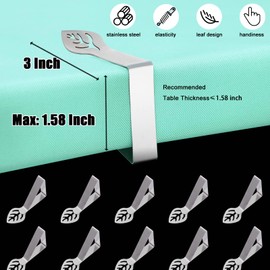 Table Cloth Holder Clips 10 Pack, Leaf Shape Picnic Tablecloth Clip Outdoor Large Heavy Duty Stainless Steel Decorative Cover Clamp Pin for Party Wedding Restaurant Camping RV Essential Accessories