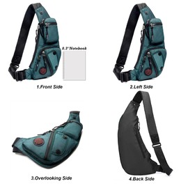 NICGID Sling Bag Chest Shoulder Backpack Crossbody Bags Casual Daypack for Men Women (Dark green-2620N)